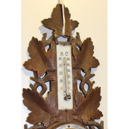 Barometer – carved wooden thermometer from L'Etivaz, available from Moinat SA – Antiques and home décor