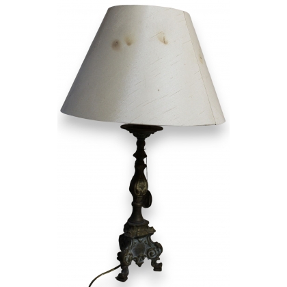  Cièrge en laiton montée en lampe sur  Moinat SA  - Antiquités décoration