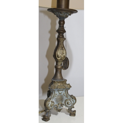  Cièrge en laiton montée en lampe sur  Moinat SA  - Antiquités décoration