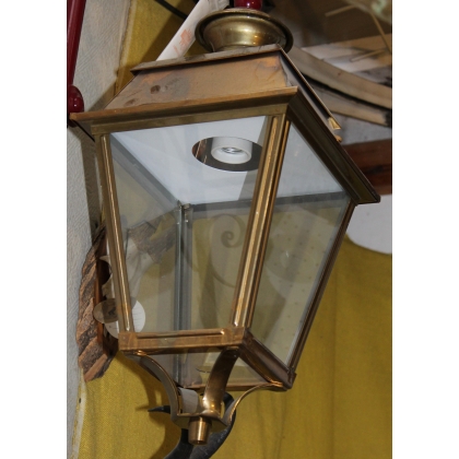 Square brass lantern, cross-shaped bracket, from Moinat SA – Antiques and home décor