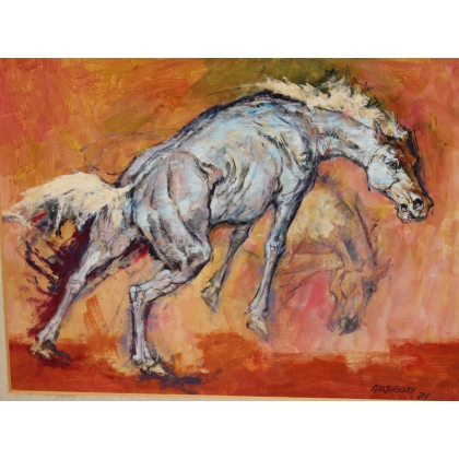 Paintings | Painting entitled ‘Horse’ by GREGORI 71, Moinat SA  – Antiques and home décor