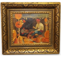 Tableau "Uskub" signé M. AMIGUET 1929