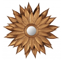 Miroir en forme de fleur en fer doré