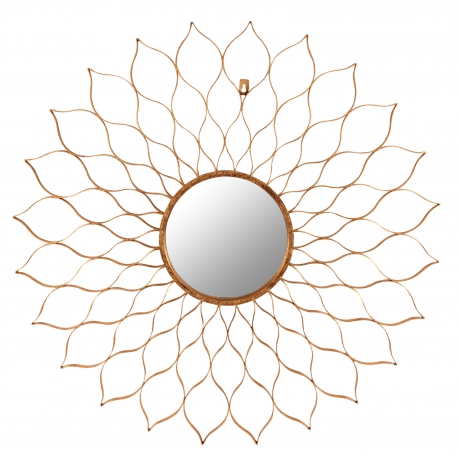  Miroir ajouré en forme de fleur en fer doré sur  Moinat SA  - Antiquités décoration