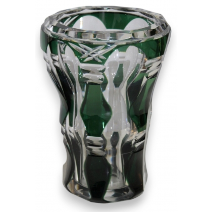 Vase en cristal Val St Lambert, vert