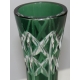 Vase sur pied en cristal Val St Lambert, vert