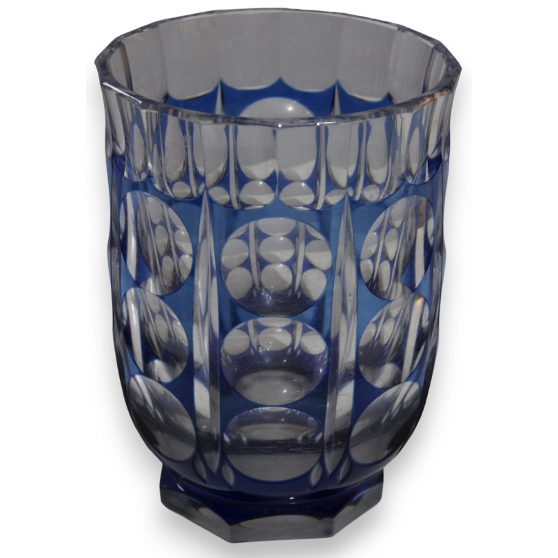 Vase en cristal de bohème bleu