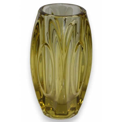  Vase rond en verre moullé vert sur  Moinat SA  - Antiquités décoration