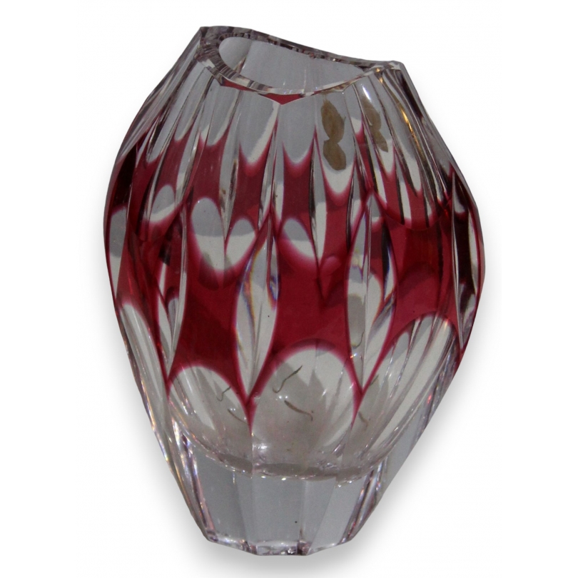 Vase ovale en cristal rouge par NACHTMANN