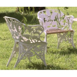 Fauteuil Fougère en fonte d\'aluminium blanche