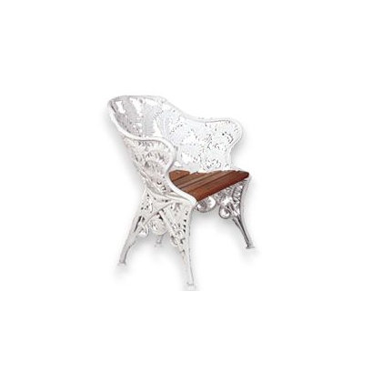 Fauteuil Fougère en fonte d\'aluminium blanche