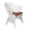 Fauteuil Fougère en fonte d\'aluminium blanche