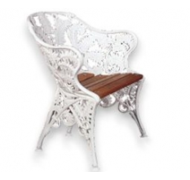 Fauteuil Fougère en fonte d'aluminium blanche