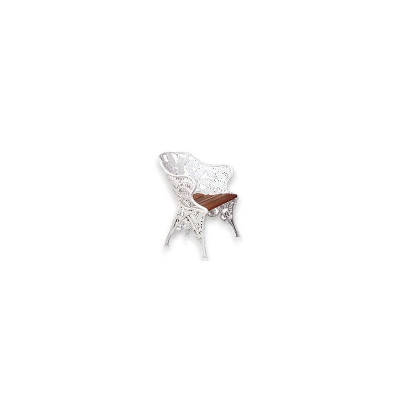 Fauteuil Fougère en fonte d'aluminium blanche