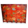 "Fish" screen with a red background, signed by Henry FARION, from Moinat SA – Antiques and home décor