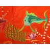 "Fish" screen with a red background, signed by Henry FARION, from Moinat SA – Antiques and home décor