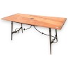  Table en fer forgé avec plateau en céramique sur  Moinat SA  - Antiquités décoration