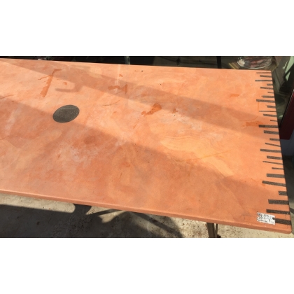  Table en fer forgé avec plateau en céramique sur  Moinat SA  - Antiquités décoration