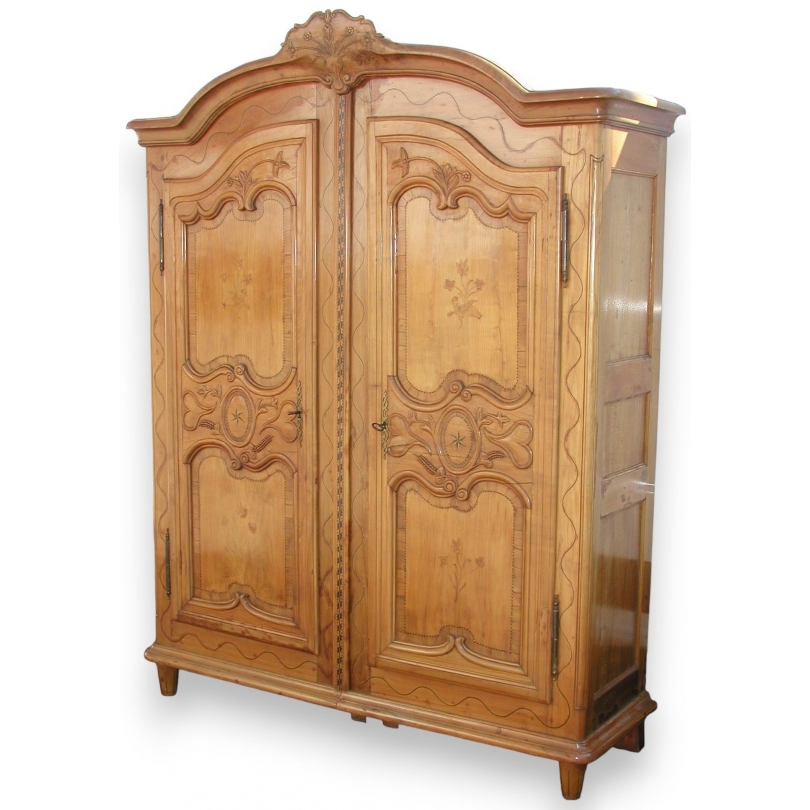 Armoire fribourgeoise, 2 portes, décor oiseaux