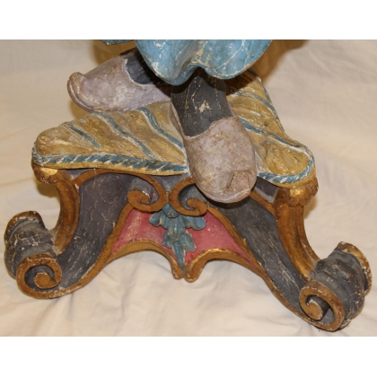 Nubien en bois sculpté polychrome