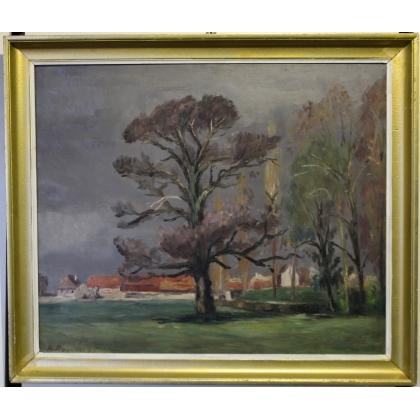 Tableau \"Paysage\". Signé A. ROUILLER 67