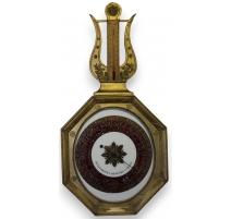 Baromètre Empire forme lyre signé DUVALDESTIN