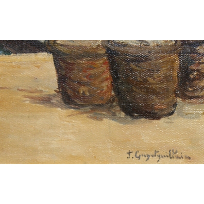 Paintings | Painting entitled ‘Port de Bretagne’ signed J GUYOT-GUILLAIN Moinat SA  – Antiques and home décor
