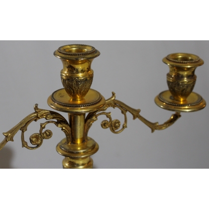  Paire de bougeoirs, en vermeil et malachite. sur  Moinat SA  - Antiquités décoration