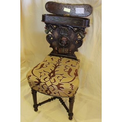 Smoker’s chair with a lid on the backrest at Moinat SA – Antiques and home décor