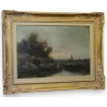 Tableau "Couché de soleil", signé J. BAIN 91.