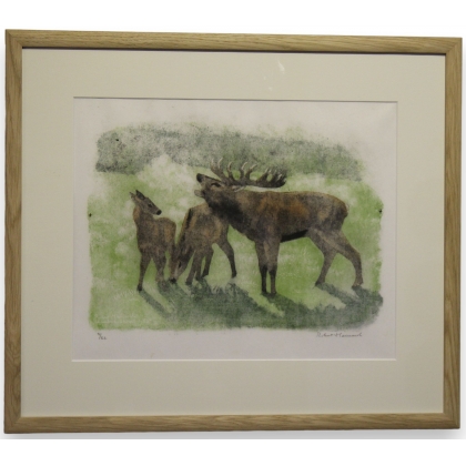Engraving entitled ‘Bellowing Stag’, signed by Robert HAINARD, on Moinat SA – Antiques and decorative items – Engravings, lithog