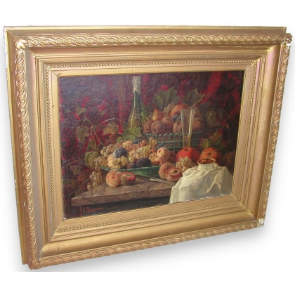 Tableau \"Nature morte\", signé E. JEANMAIRE
