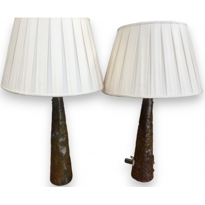  Paire de lampes coniques "Oeils en verre" sur  Moinat SA  - Antiquités décoration