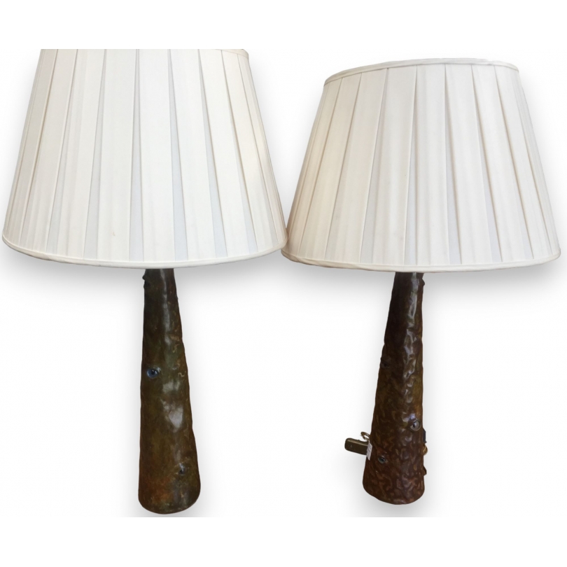  Paire de lampes coniques "Oeils en verre" sur  Moinat SA  - Antiquités décoration