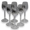 Set of 6 wine glasses decorated with brass grapes by Moinat SA – Antiques and home décor