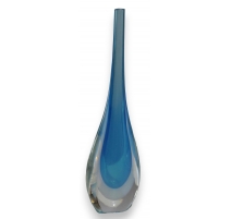 Vase en verre de Murano bleu