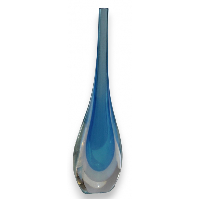 Vase en verre de Murano bleu