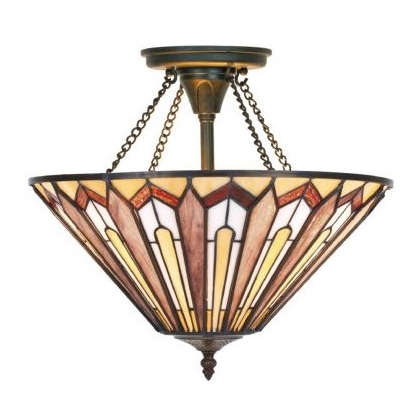 Suspension style Tiffany, formes géométriques