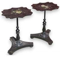 Paire de petites tables noires