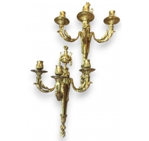 Pair of Louis XVI sconces with 3 lights.