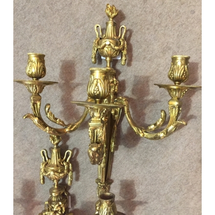 Pair of Louis XVI wall lights with three bulbs. From Moinat SA – Antiques and home décor