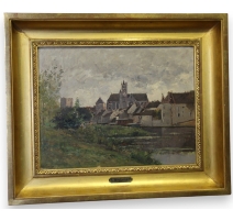 Tableau "Moret s/ Loing" signé L. BOULANGER