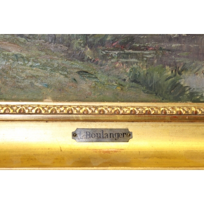 Paintings | Painting entitled ‘Moret-sur-Loing’ signed L. BOULANGER Moinat SA  – Antiques and home décor