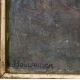 Tableau "Moret s/ Loing" signé L. BOULANGER