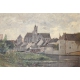 Tableau "Moret s/ Loing" signé L. BOULANGER