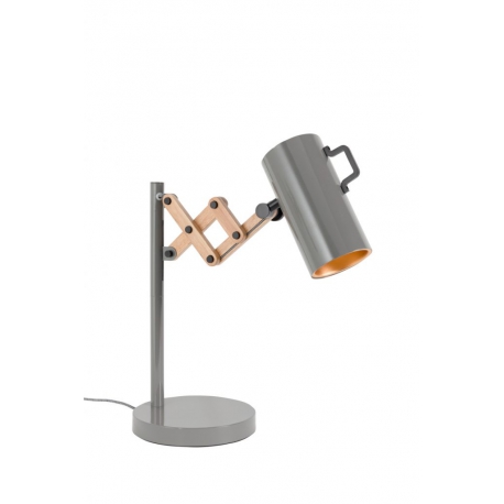  Lampe de table "FLEX" en métal gris et bois sur  Moinat SA  - Antiquités décoration