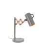  Lampe de table "FLEX" en métal gris et bois sur  Moinat SA  - Antiquités décoration