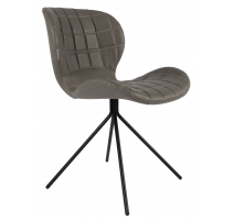 Chaise OMG LL en cuir gris