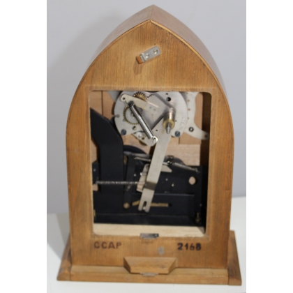 Art Deco walnut clock-cum-moneybox from Moinat SA – Antiques and home décor