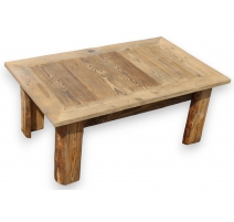 Table basse en vieux bois avec plateau ouvrant